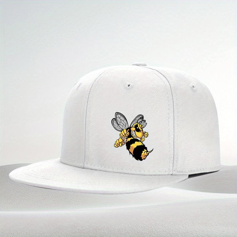

Злая Мультяшная Пчела Графика Белая Кепка Snapback Полиэстер Регулируемая Кепка с Плоским Козырьком Уличная Одежда для Улицы Унисекс One Size
