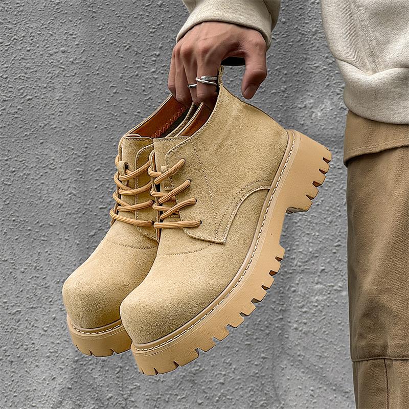 Fashion Leather Ankle Boots For Man Genuine Leather Big Size Boots High Quality Designer Formal Platform Casual Boots Fashion