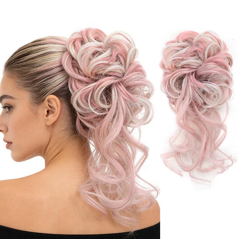 Europäisch-Amerikanischer Stil Blütenknospen Haargummi Scrunchie für voluminöse lange Haarknoten Frisuren