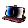 For iPhone 14 Pro Max Case with Multi-Card Holder and Strap PU Leather Phone Cover Stand