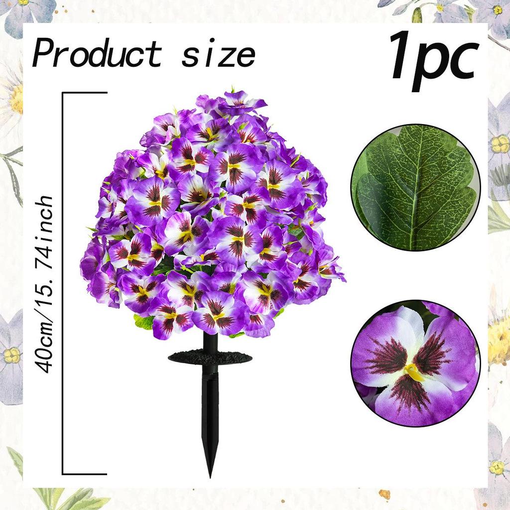 Künstliche Stiefmütterchen Schmetterlingsblume Gartenspieß für Außendekoration