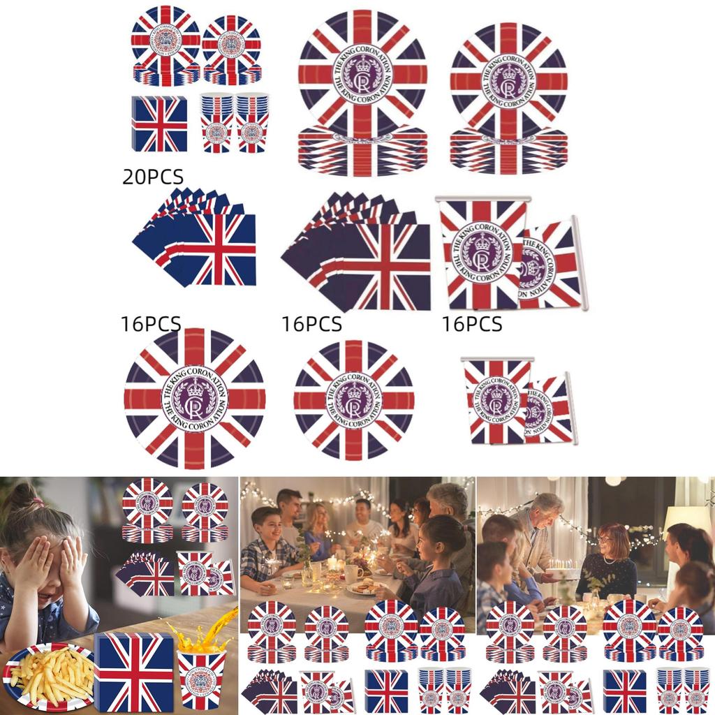 König Karl III. Union Jack Einweg-Partyzubehör für Geburtstagsfeier