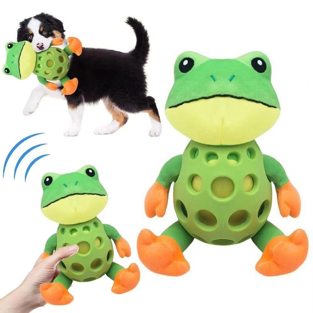 Bissfester Plüschfrosch Hundespielzeug Cartoon Froschform Hund Langeweile Begleiter Spielzeug Indoor Spiel
