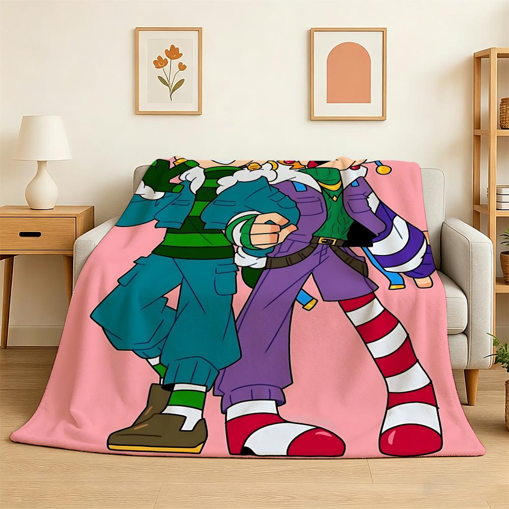 Classic Games Eddsworld Throw 240g Flannel Blanket Lightweight Soft Skin-friendly Summer Thin Throw Blanket 75X95CM