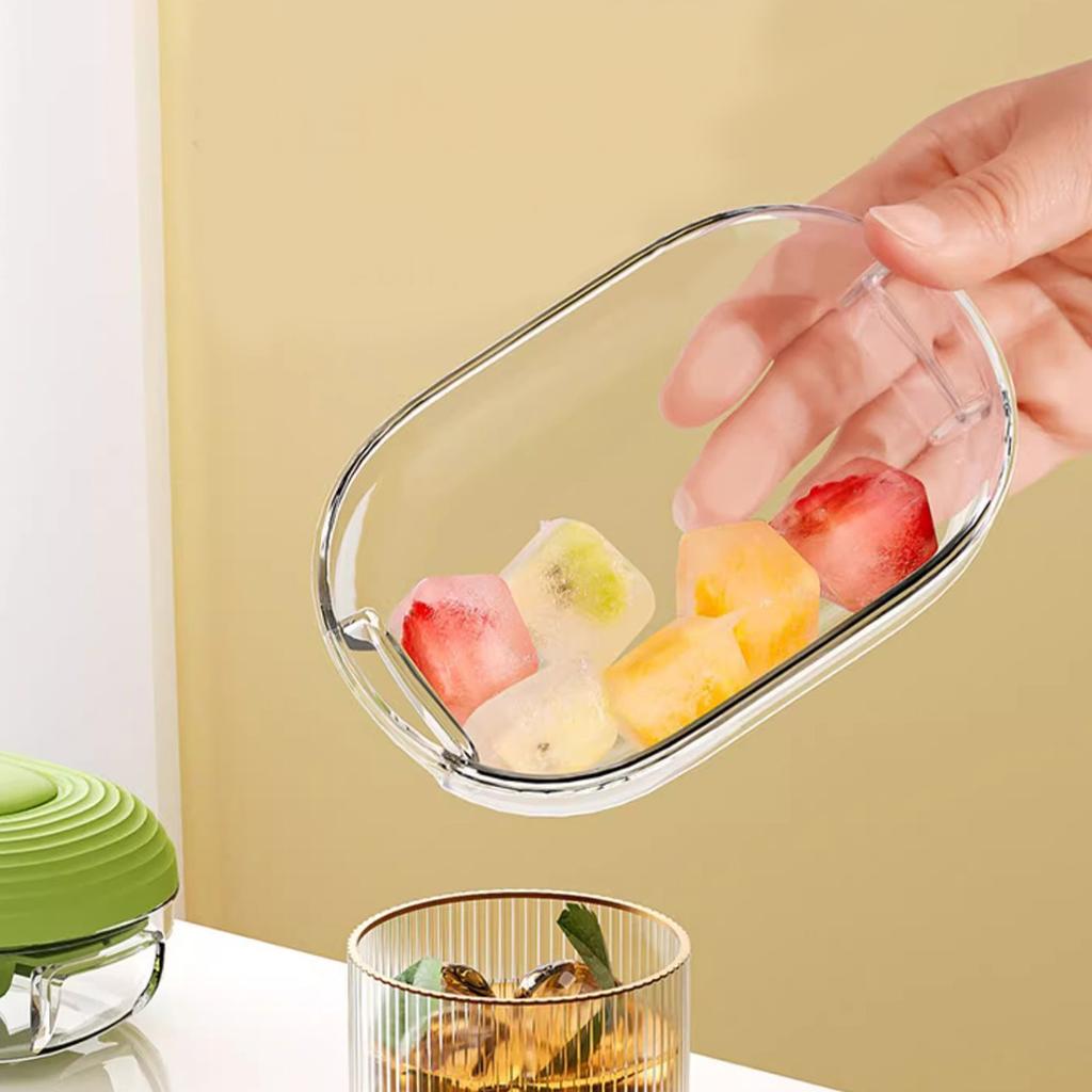 Refrigerator Mini Ice Cube Mold 6 Compartments Ice Cube Tray With Cover Summer Reusable Press Type Ice Box