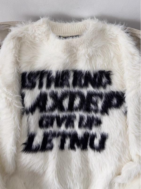 Unisex Retro Loose Knit Faux Mink Sweater - Lazy Style for Autumn/Winter