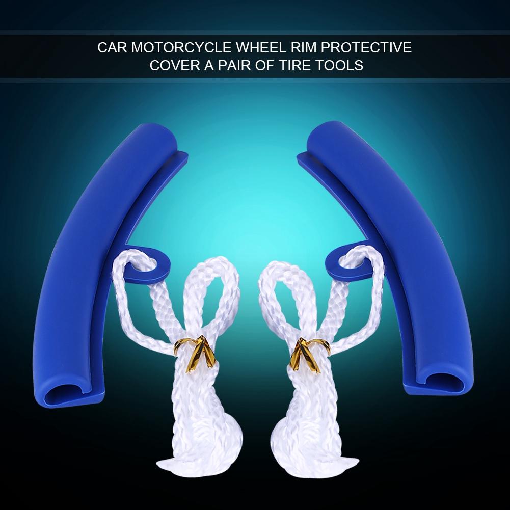 

2Pcs Car Motorcycle Wheel Rim Protectors Tire Edge Protection Tyre Repairing Tools Blue синий