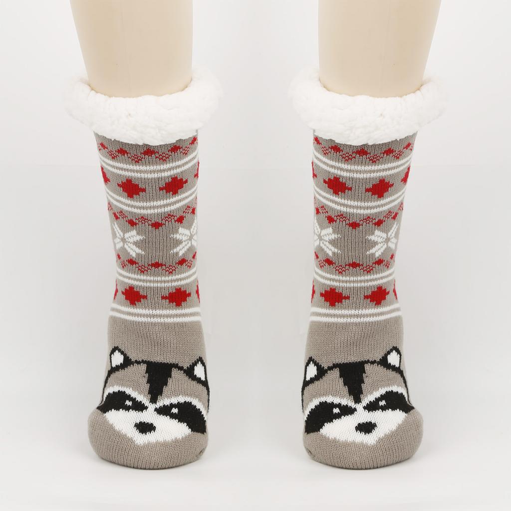 Women's Floor Socks, Warm And Thick Cartoon Animal Cold Resistant Looped Sleep Socks