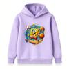 Kids Boys Girls Sponge Basketball Cartoon Print Hoodie Casual Long Sleeve Pullover Sweatshirt Tops for Children