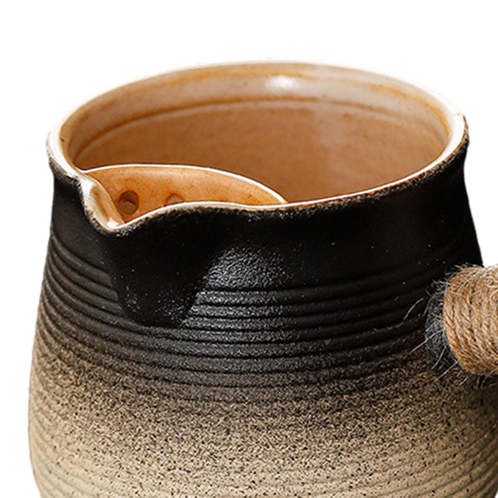 760ml Ceramic Teapot Porcelain Tea Pot with Side Handle Kettle for Camping Picnic