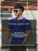 Men's Autumn Fitness Half Tight Short-Sleeve Striped Sports T-Shirt for Basketball & Running