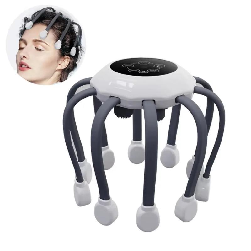 Octopus Claw Eight Claw Massager USB Charging Therapeutic Scratch Pad Electric Head Massager Hands Free Therapeutic