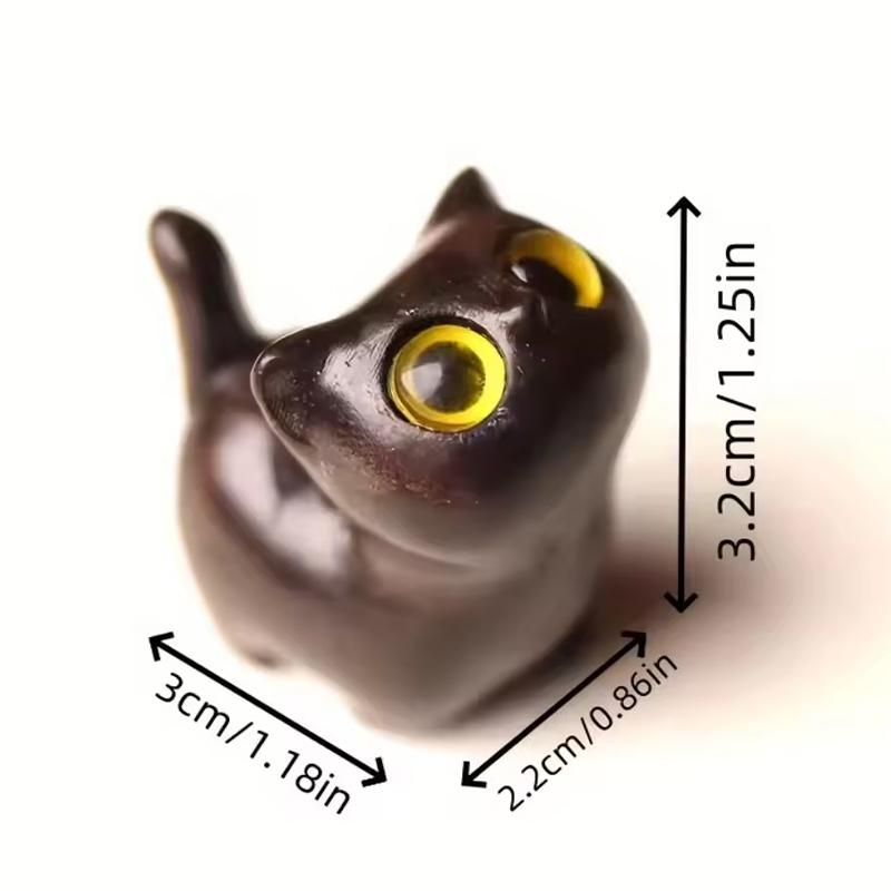 Cute Charming Wooden Kitten Figurine Handcrafted Cat Decor For Home Perfect Gift Idea Cat Figurine Cat Accessories