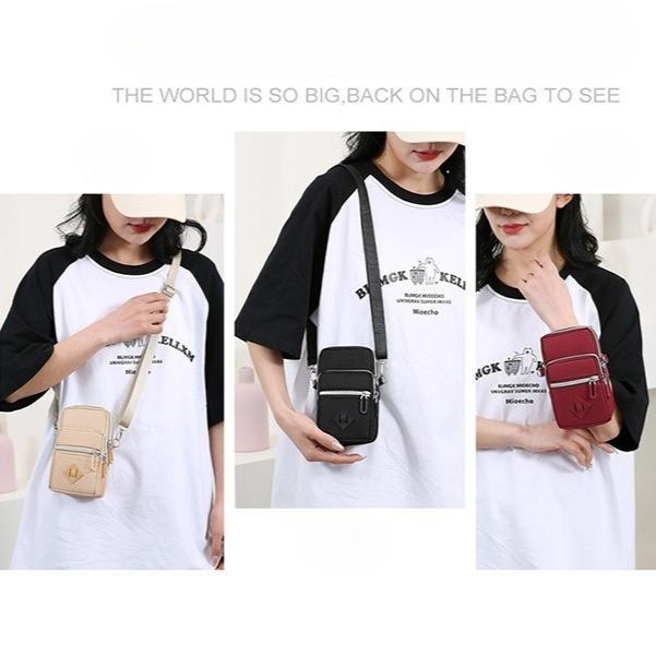 Borsa a tracolla da donna con tasche multiple per telefono, borsa a spalla mini leggera, portafoglio per passaporto da viaggio, piccola borsa a tracolla