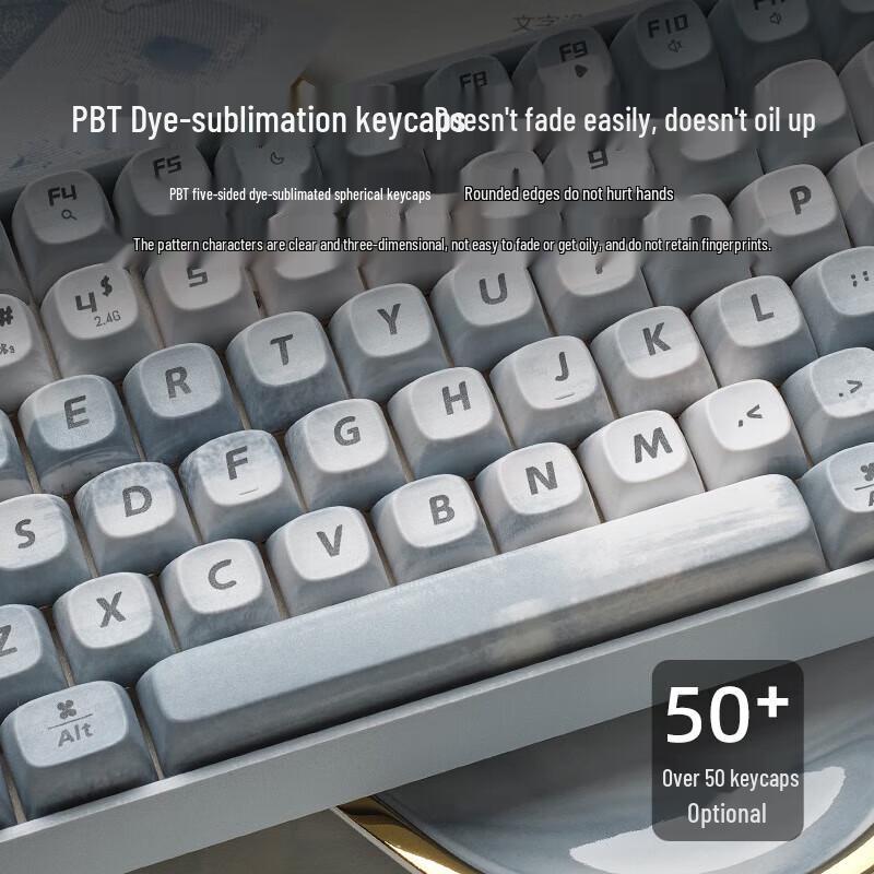 Lofree 68-Key Ink Wash Green Theme Tri-mode Magnetic Mechanical Keyboard