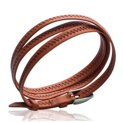 [J3102] - Armband Stahl 'Peaceful' orange silberfarben - 6 mm