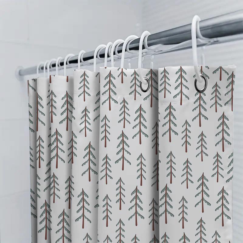 Bathroom Shower Curtain Botanical Forest Trees Nature Greenery Washroom Decor Vintage Rustic Farmhouse Home Decor Backdrop