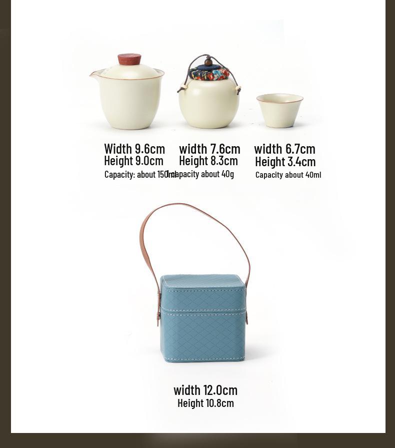 Portable Ceramic Tea Set: One Pot & Three Cups for Outdoor and Business Gifts