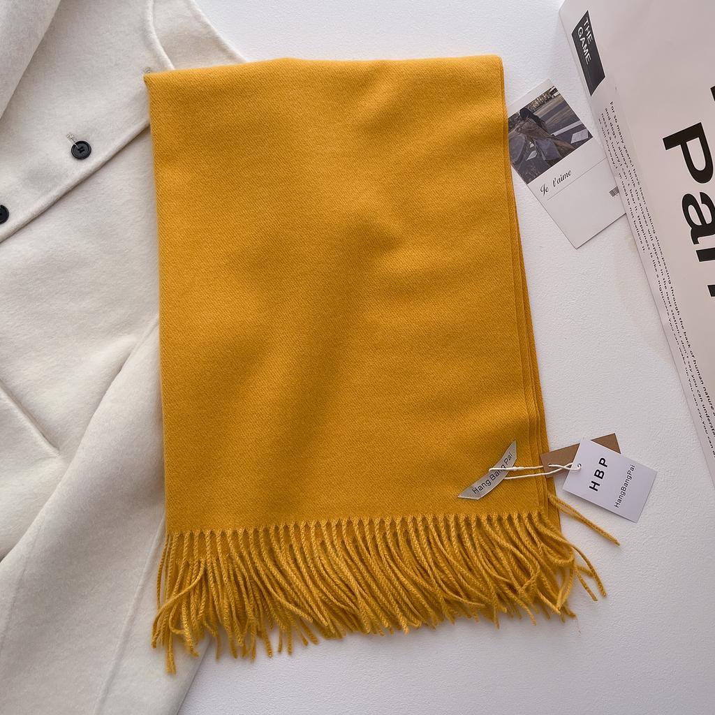 Winter Scarf For Women Cashmere Warm Solid Pashmina Blanket Wraps Female Thick Soft Bufanda Big Tassel Shawl Long Poncho Echarpe