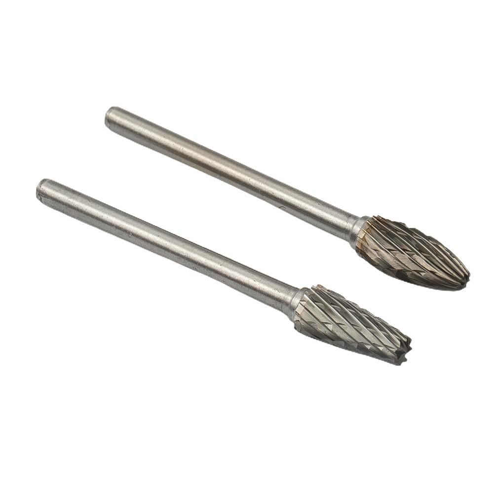 10*/set 1/4 Double-Cut Tungsten Steel Carbide Rotary Burr Die Grinder Shank-Bit