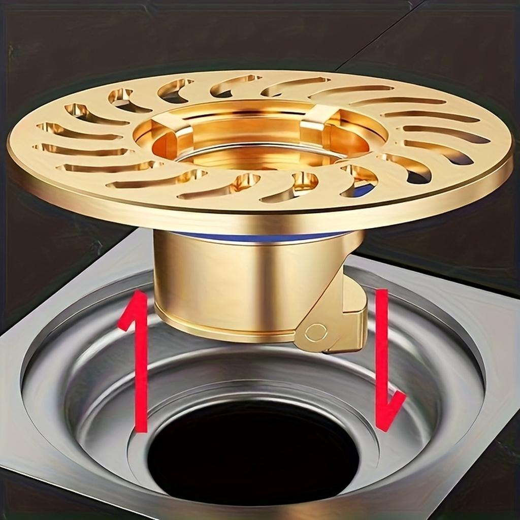 Brass Floor Drain Core with Large Filter Screen for Bathroom Sewer Anti Odor and Backflow Prevention Suitable for Standard Drain Pipes