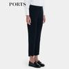 PORTS Women's Spring/Summer Layered Slit Skinny Pants