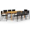 Día Y Noche - Día Y Noche 9-Piece Garden Dining Set Black