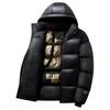 Unisex Black Gold Short Down Winter Jacket - Thickened Cotton-Padded Outerwear Trend