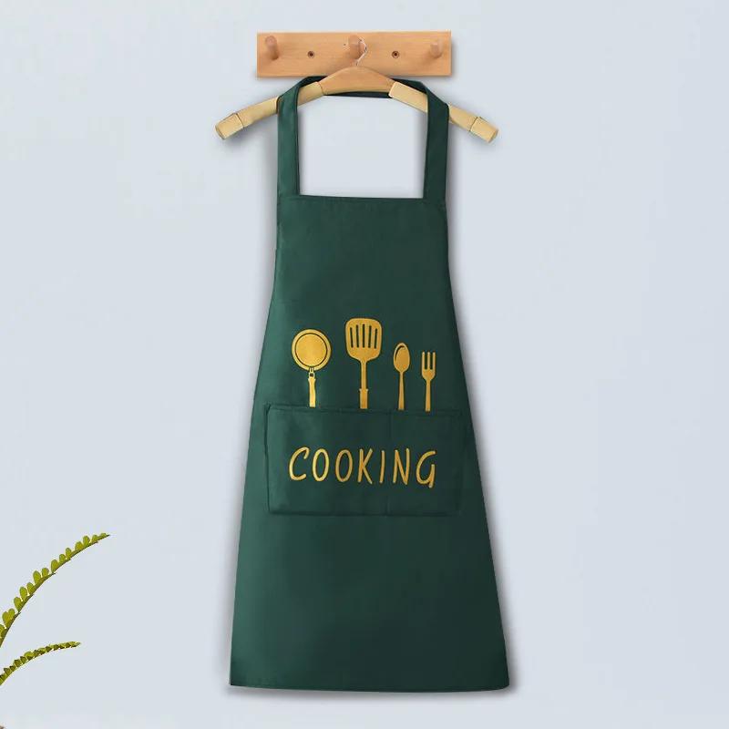 Women's Apron Waterproof Oilproof Can Wipe Hands Kitchen Work Clothes Home Cooking Cleaning For Men Sleeveless Apron
