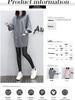 Fall Winter Plus Size Women's Loose Patchwork Long Sleeve Coat Casual Solid Color Sweatshirt Crew Neck Top