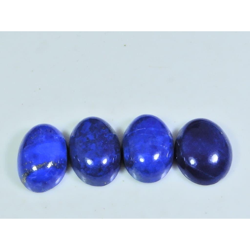 10X14MM Natural Lapis Lazuli Oval Cabochon Loose Gemstone 4 Pcs Lot 24Cts. A-508