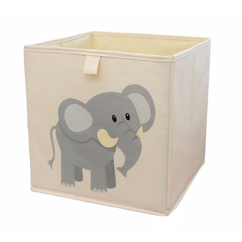 

Animal Print Cube Storage Box Foldable Toy Organiser Bin with Handles for Boys and Girls Waterproof Oxford Cloth Basket