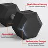 20KG Single Rubber Hex Dumbbell Portable Hand Weights Dumbbell Home Gym