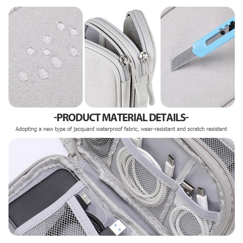 Data Cable Storage Bag Earphones Double Layer Portable Travel Bag For Opel Meriva Mokka Grandland Vectra Zafira Vivaro Antara