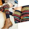 Women'S Over-the-Knee Boot Socks, Acrylic 100% Thick Warm Leg Warmers, Tribal Pattern Embroidery  Knit Fabric, Machine Washable