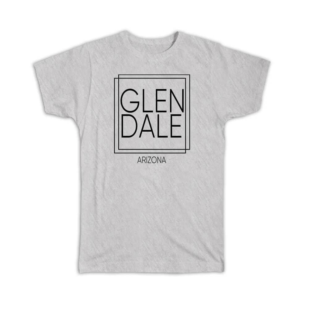 Gift T-Shirt : GLENDALE Arizona Square Modern Minimalist Font S