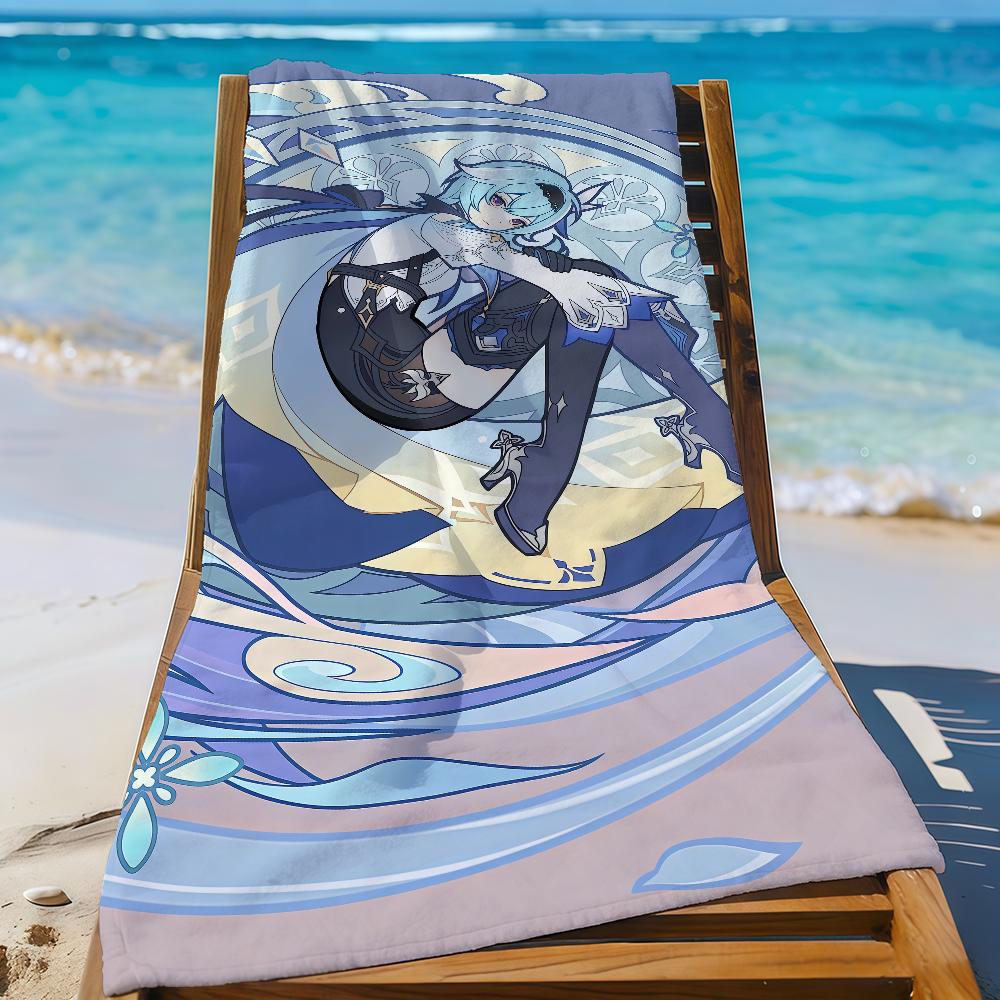 Genshin Impact Eula Towel Sports Quick Dry Travel Camping Gear Sandproof Soft Light Large Beach Towel