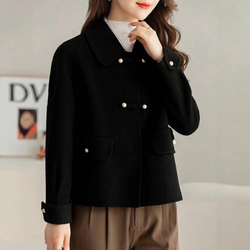 New Fashion Short Double-sided Velvet Double-sided Coat Loose Large Size Women's Clothing Autumn and Winter Foreign Wool Coat Women