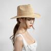 European and American high-end handmade crochet fine raffia wide-brimmed jazz hat outdoor sunscreen sunshade straw hat