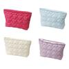 Quiltet Hjerte Toilettaske Blød Makeup Pung Rejse Toilettaske Organizer Ensfarvet Clutch til Kvinder Piger Ferie Daglig Brug