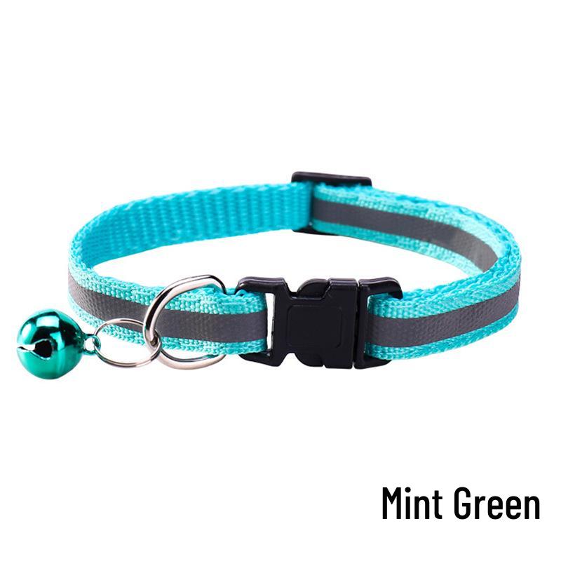 Reflective Adjustable Pet Collar with Bell for Cats & Dogs - Universal Fit, In Stock