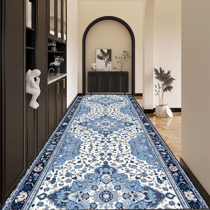 Persian Retro Long Runners Carpet Light Luxury Decoration Home Doorway Corridor Rugs Custom Stair Hall Passageway Non-slip Mat