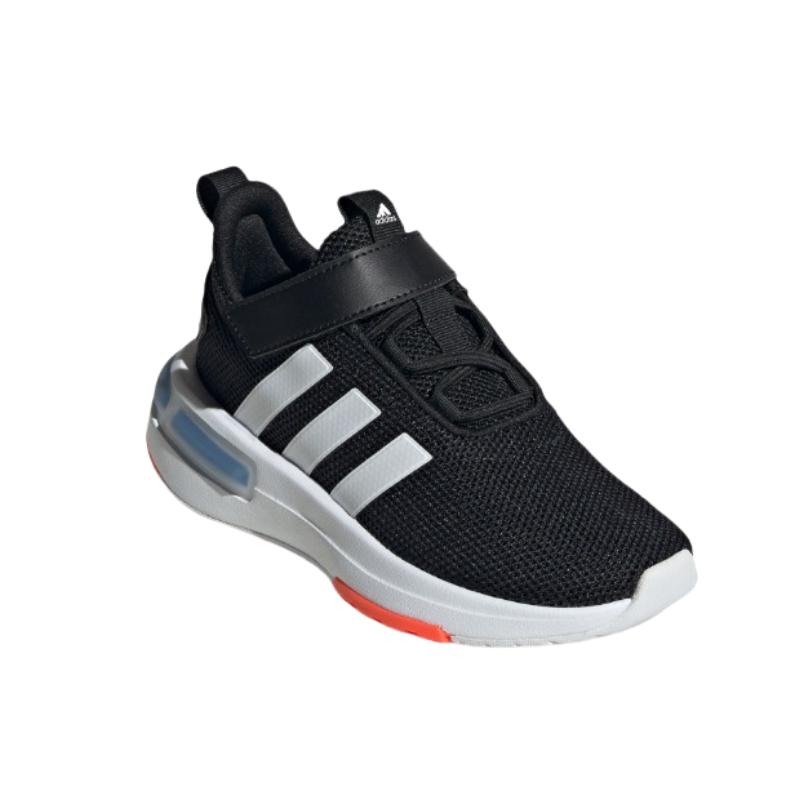 Adidas Racer Tr23 El K Comfortable Non-Slip Breathable Low-Top Casual Shoes Kids Sneakers Black White Fluorescent-Red ID0335