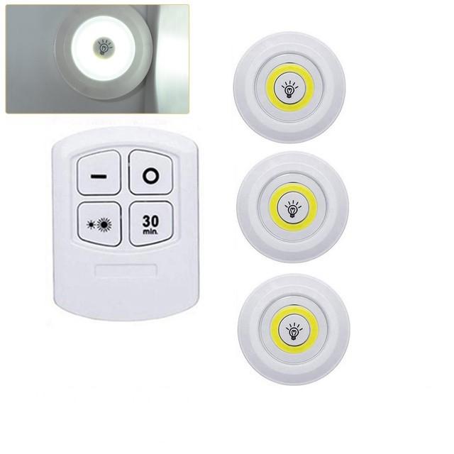 Super Bright Cob Under Cabinet Light LED 5W Wireless Remote Control Dimmable Wardrobe Night Lamp Home Bedroom Kitchen Nightlight
