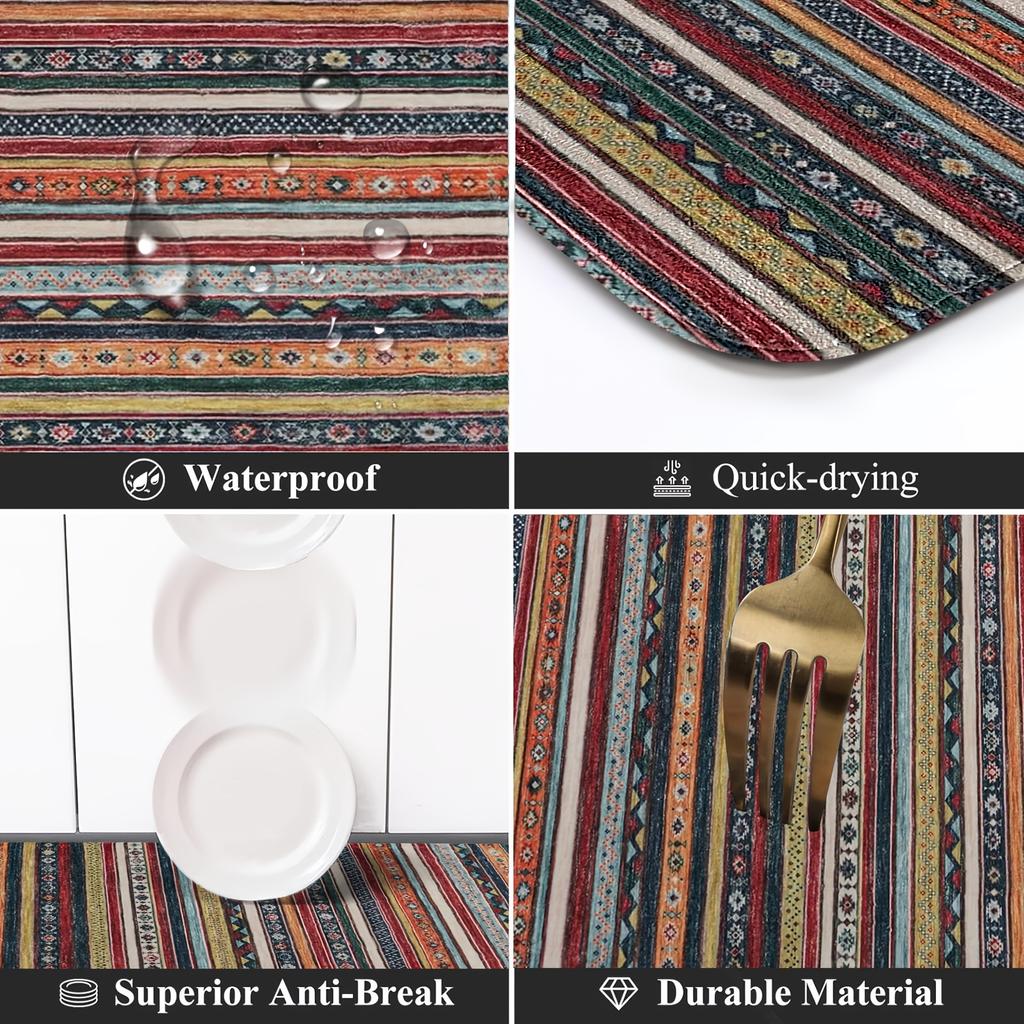 1ks kuchyňské koberce proti únavě, Bohemian Print Voděodolná protiskluzová tlustá polstrovaná kuchyňská podložka Heavy Duty Comfort Stojací podložka do kuchyně