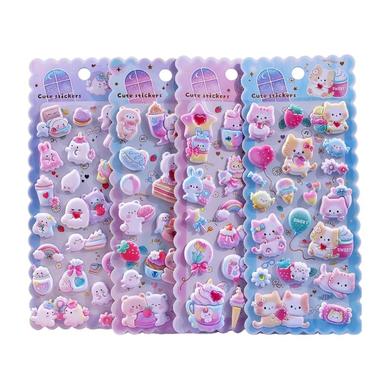 Puffier Sticker Sheets Decorative Sticker Cute Small Sticker for Kids & Adults, Reusing Tiny Sticker for Scrapbooking 1