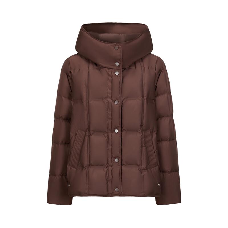 JIU ZI AN NA KOU Women's A-Line Hooded Down Jacket