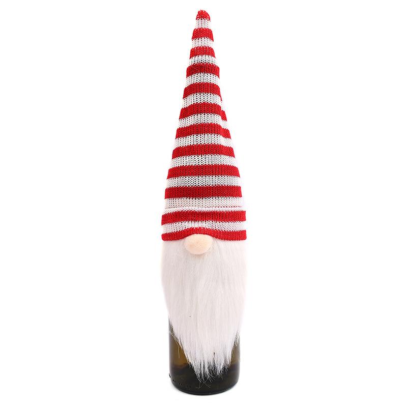 Christmas Decorations Faceless Doll Wine Bottle Hat Knitted Forest Old Man Wine Bottle Set Restaurant Decoration