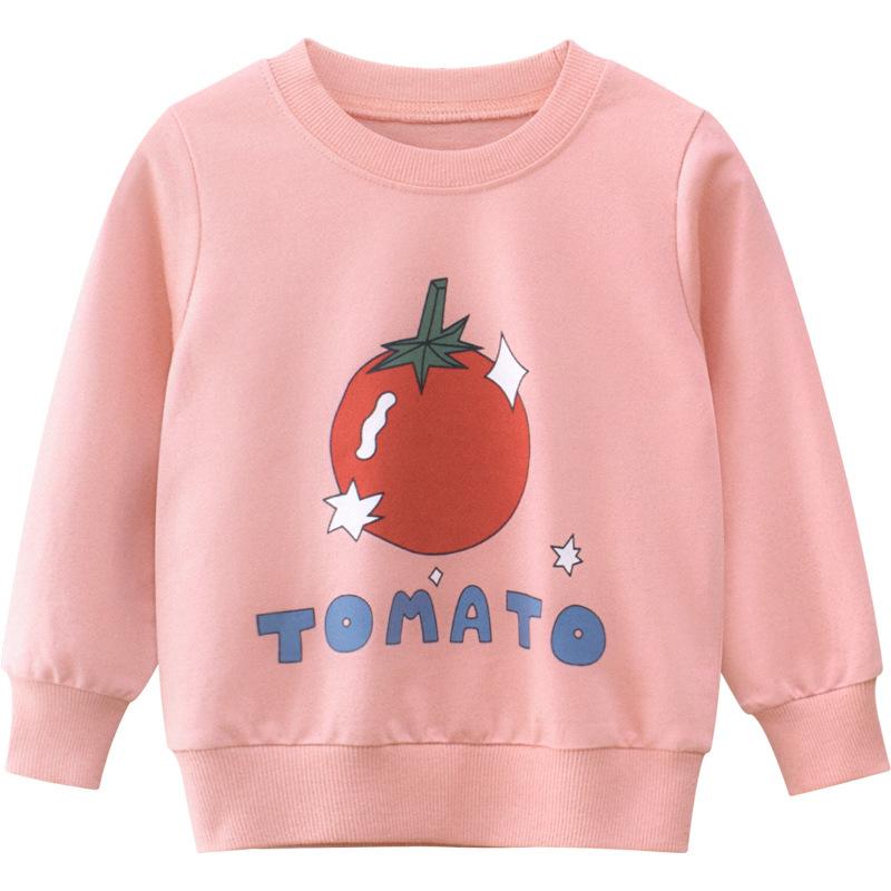 Brand Girls' Sweater New Children's Cartoon 100% Cotton Top