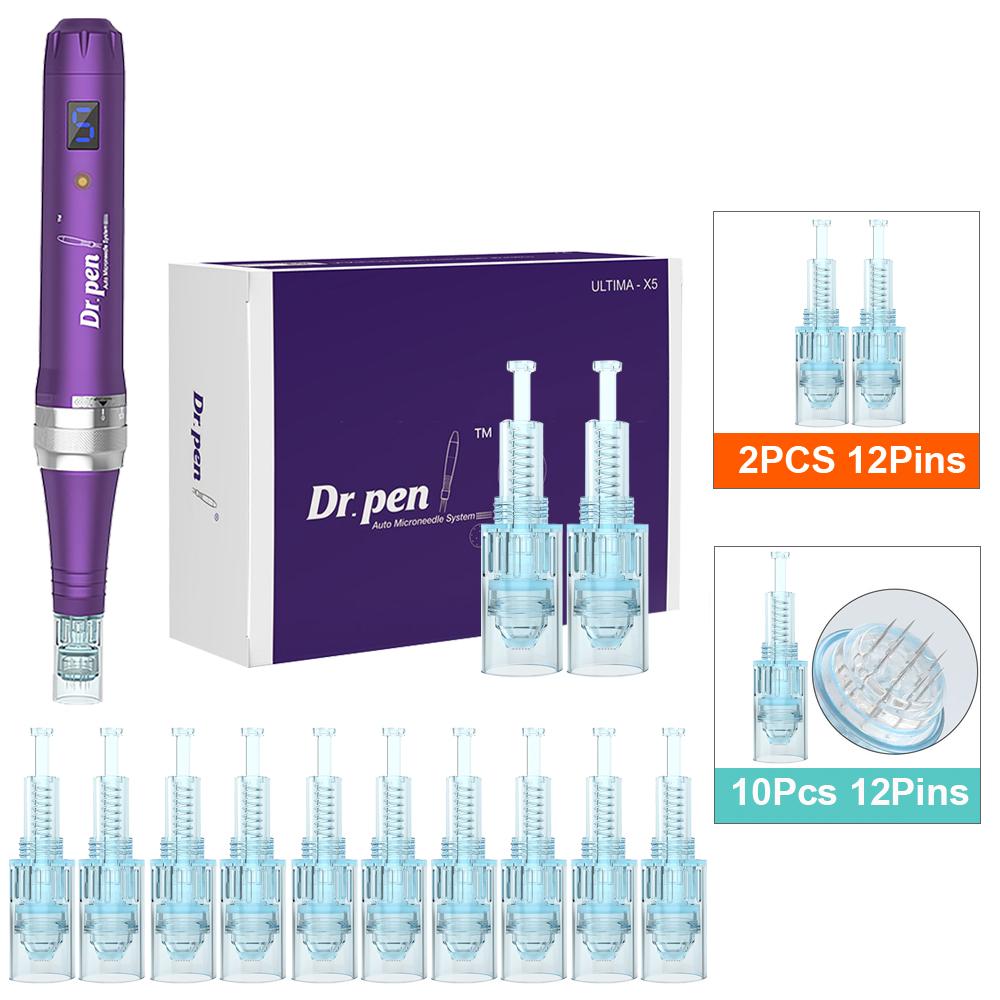 Dr.Pen X5 Wireless Derma Pen Microneedling Derma Rolling MTS Micro Needle Therapy System Skin Care Beauty Tool With 12Pcs Needles Cartridges